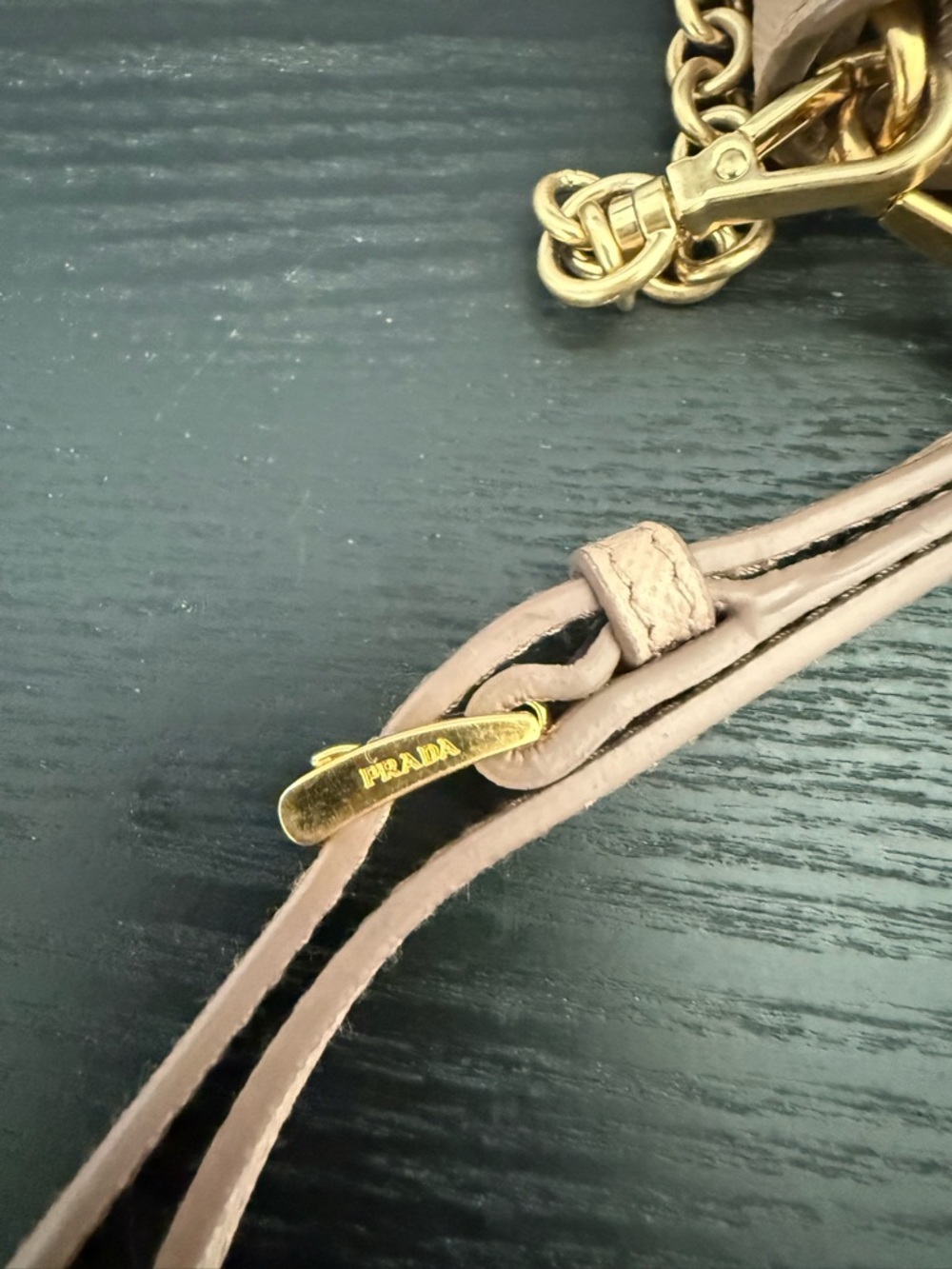 Prada Blush Pink Crossbody with Gold Chain Strap - Picture 10 of 14